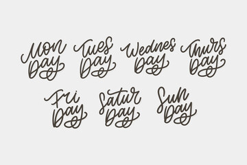 Vector handwritten inscription days a week. Calligraphy.dwritten inscription days a week. Calligraphy.