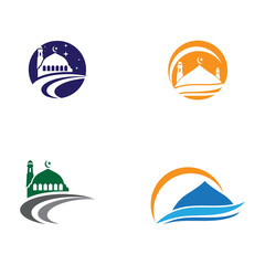 Set Mosque Logo Template vector symbol