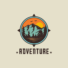 Rustic vintage adventure logo design template