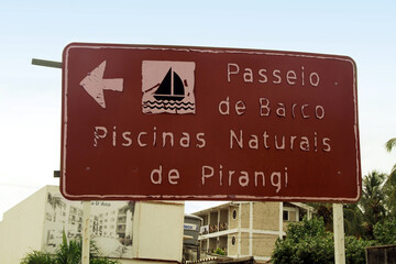 Obraz premium Plaque, Pirangi do Norte beach, Rio Grande do Norte, Brazil