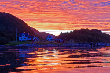 Fototapeta na wymiar Sunset in Norway.