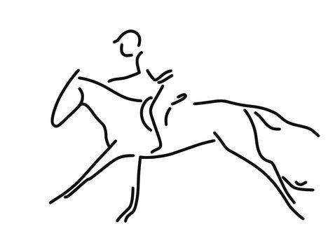 Horse riding icon simpler line style flat design