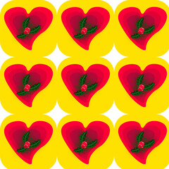 Patrón Muérdago y corazón