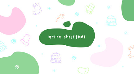 Scandinavian Merry Christmas Background Vector Illustration.