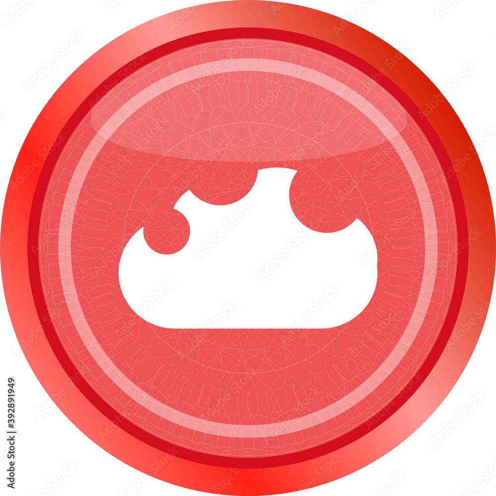 Poster abstract cloud icon. upload button. load symbol. round button