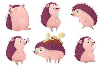 Cute woods characters hedgehog