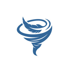 Feather with Tornado logo vector template, Creative Tornado logo design concepts, Illustration, Icon symbol