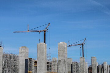 construction of a road viaduct using metal structures