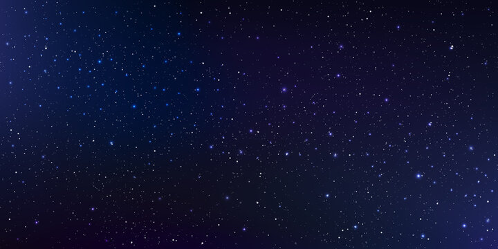 Beautiful background galaxy illustration with stardust and bright shining stars illuminating the space. © KICKINN