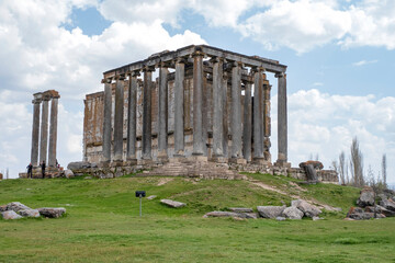 Fototapeta na wymiar Aizonai antic city ruins with Zeus temple. Kutahya, TURKEY
