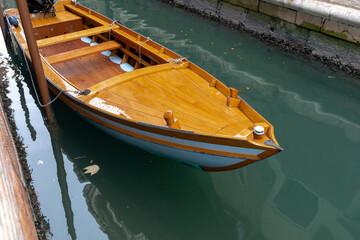 wooden boat moored