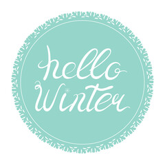 Hello Winter Vector Poster Square Template
