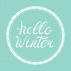 Hello Winter Vector Poster Square Template