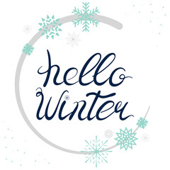 Hello Winter Vector Poster Square Template