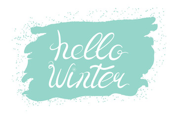 Hello Winter Vector Poster Horizontal Template