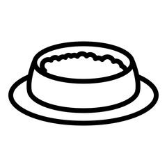 Water pet bowl icon. Outline water pet bowl vector icon for web design isolated on white background