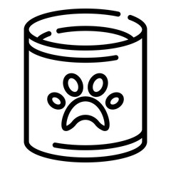 Paw canned food icon. Outline paw canned food vector icon for web design isolated on white background