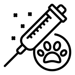 Cat vaccine icon. Outline cat vaccine vector icon for web design isolated on white background