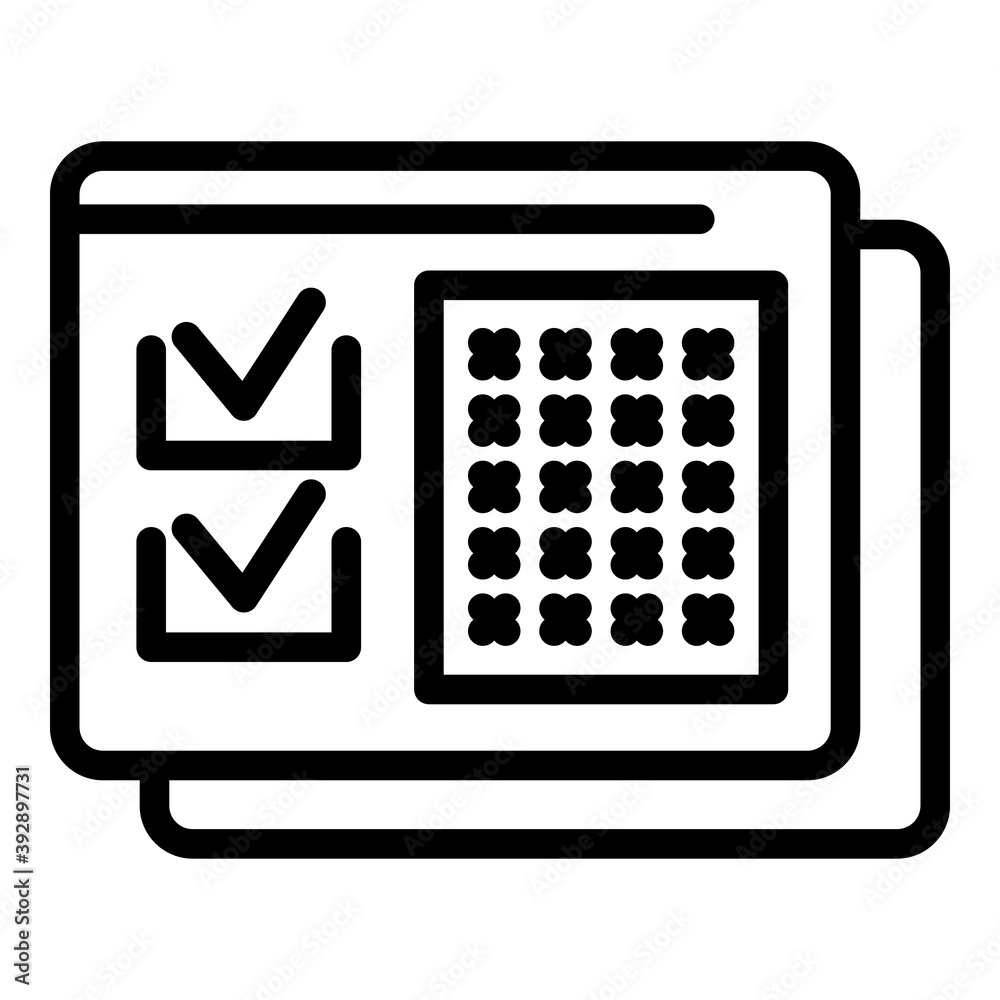 Poster done password icon. outline done password vector icon for web design isolated on white background