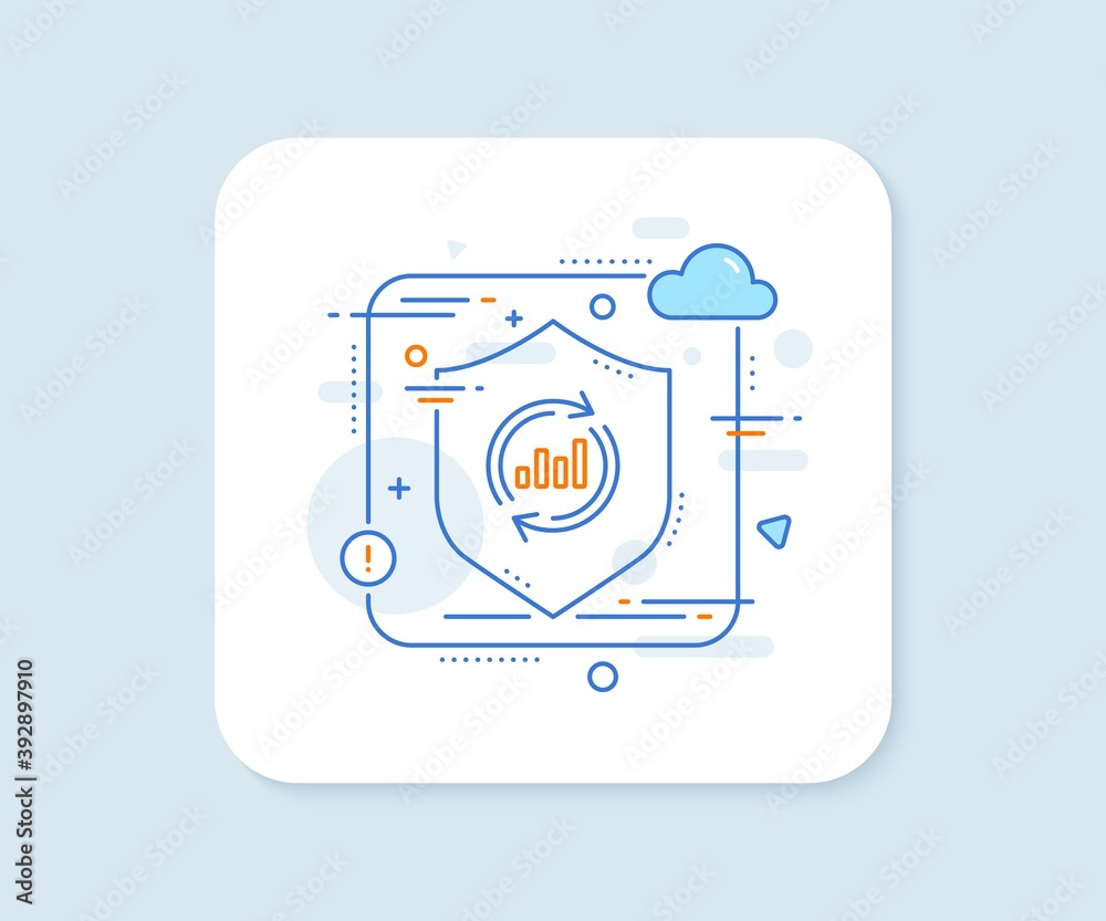 Aufkleber chart line icon. abstract vector button. update report graph or sales growth sign. analysis and stat