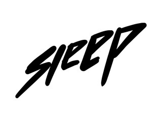 Sleep hand drawn lettering logo for business, print and advertising.