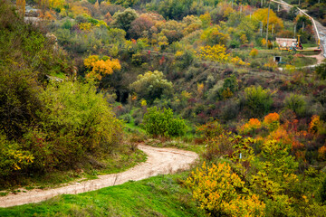 Beautiful rural landscape in Europe, Amazing nature in autumn.