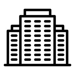 Shareholders building icon. Outline shareholders building vector icon for web design isolated on white background