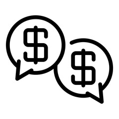Dollar chat icon. Outline dollar chat vector icon for web design isolated on white background