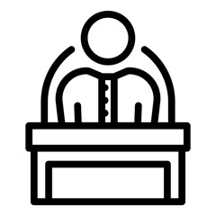 Speaker icon. Outline speaker vector icon for web design isolated on white background