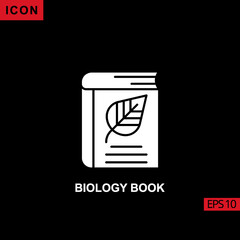 Icon biology book with leaf. Filled, glyph or flat vector icon symbol sign collection