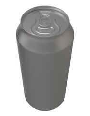 Realistic 3D Drink Can Mock Up Template on White Background.3D Rendering,3D Illustration.Copy Space