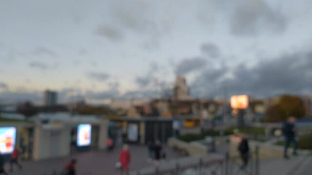 Evening city landscape time lapse 4k