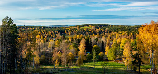 Fototapeta na wymiar Autumn view in city of Falun, Dalarna, Sweded