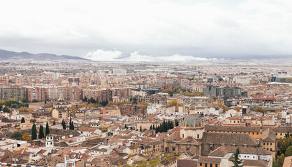 Fototapeta na wymiar Rooftop view over Granda town, Spain