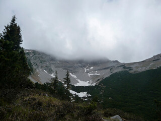 Mountain hiking tour to Daniel mountain in Tyrol, Austria