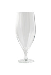 Empty beer glass with stem or goblet isolated on white background