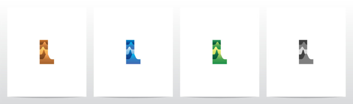 Terrain Landscape On Letter Logo Design L