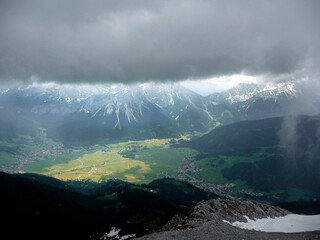 Mountain hiking tour to Daniel mountain in Tyrol, Austria
