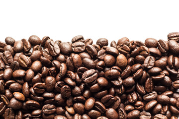 Coffee beans on white background.