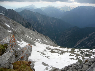 Mountain hiking tour to Daniel mountain in Tyrol, Austria
