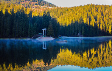 Lake Synevir Autumn in Ukraine wallpaper, screensaver, poster