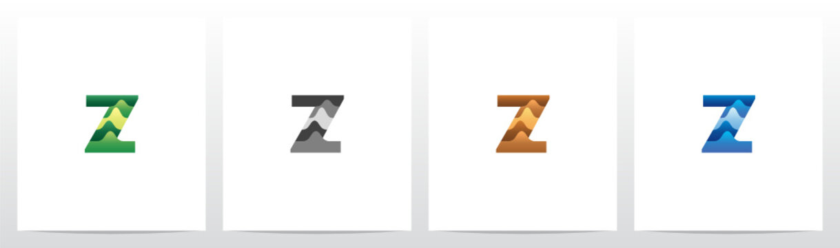 Terrain Landscape On Letter Logo Design Z