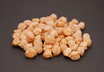 Raw Chickpeas on black background