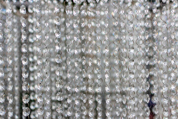 Shiny glass beads hanging