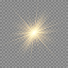 Naklejka premium Glow light effect. Star burst with sparkles.Sun.
