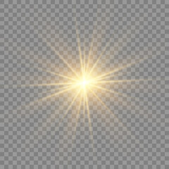 Glow light effect. Star burst with sparkles.Sun.
