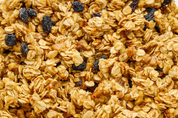 Oatmeal cookie dough background. Top view.