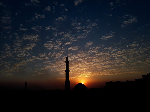 mosque in sunset