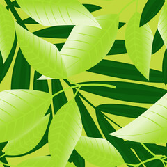 Seamless patern with different leaves