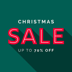 Christmas Sale Banner. Festive Typography Web Banner Template for Christmas Shopping Sales